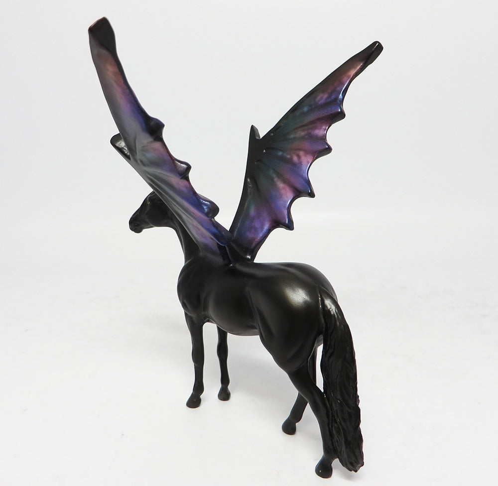 ANTARCTIC SKIES- OOAK DECORATOR ANDALUSIAN WITH  METALLIC WINGS, CHIP MODEL HORSE BY MILISSA FOX 9/8/17