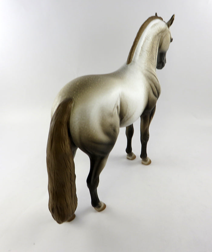 ASHES-OOAK MOTTLED GREY ANDLALUSIAN MARE MODEL HORSE BY ALLEN KATT FOR MOONLIGHT MADNESS 10/7/16