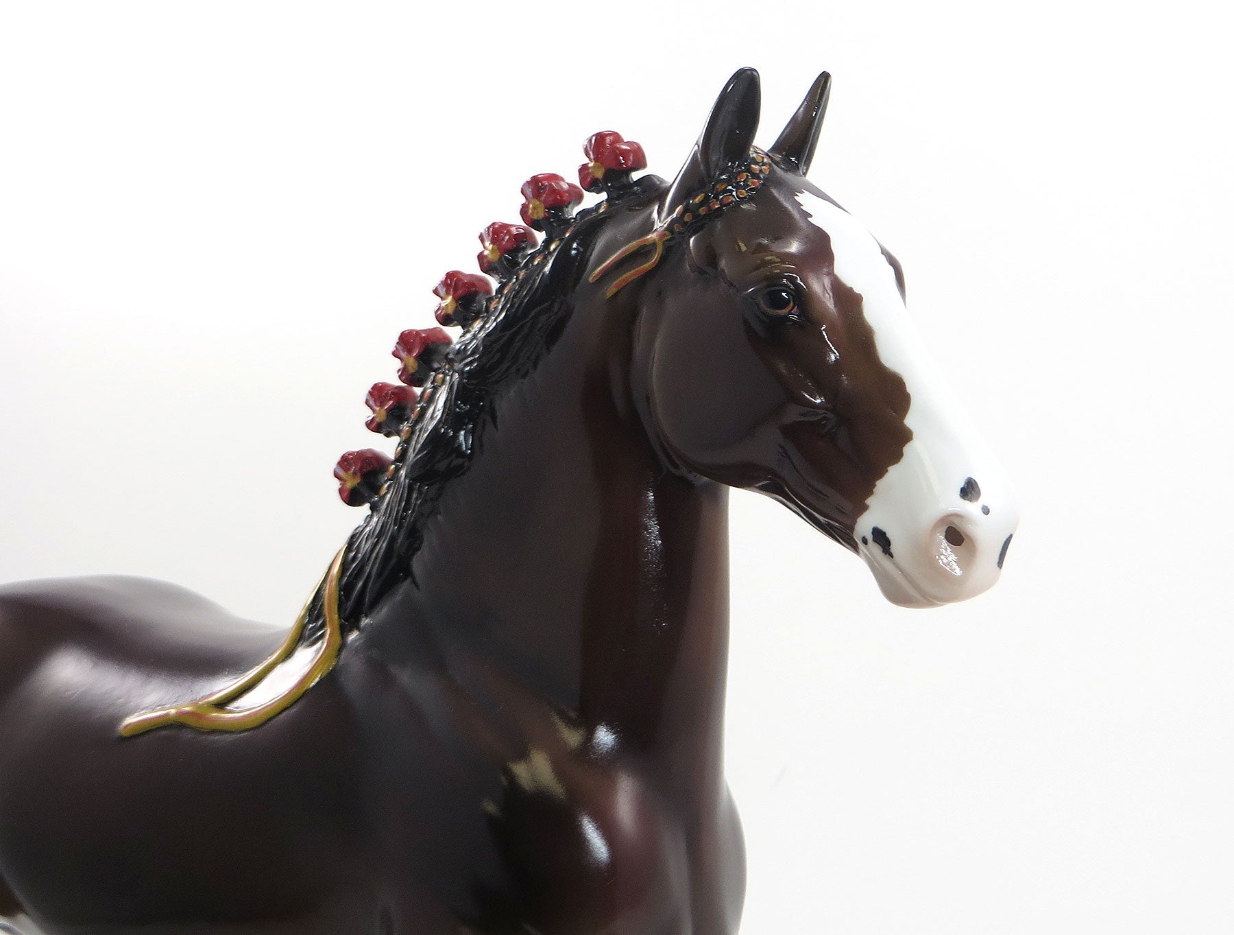 RAFIKI - OOAK Dark Bay Gelding Trotting Drafter Model Horse - 7/10