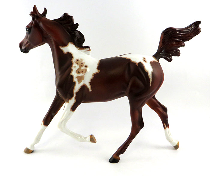 GIRL ON THE TRAIN-OOAK MAPPED CHESTNUT PAINT YEARLING MODEL HORSE 10/12/16