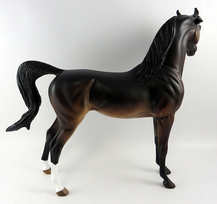 SERAFINA-OOAK DAPPLE BROWN BAY ARABIAN MODEL HORSE 10/11/16