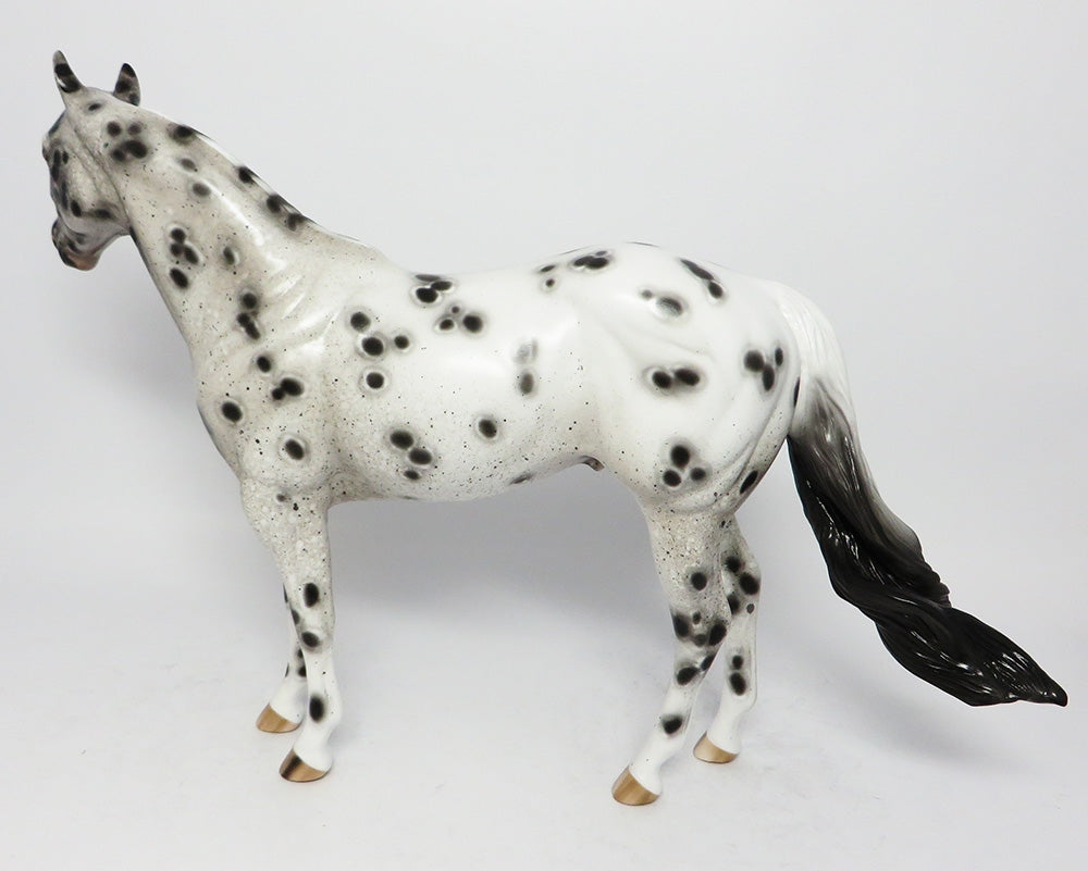 MIGHTY TRICKY-OOAK BLACK SEMI LEOPARD APPALOOSA ISH MODEL HORSE 9/13/17