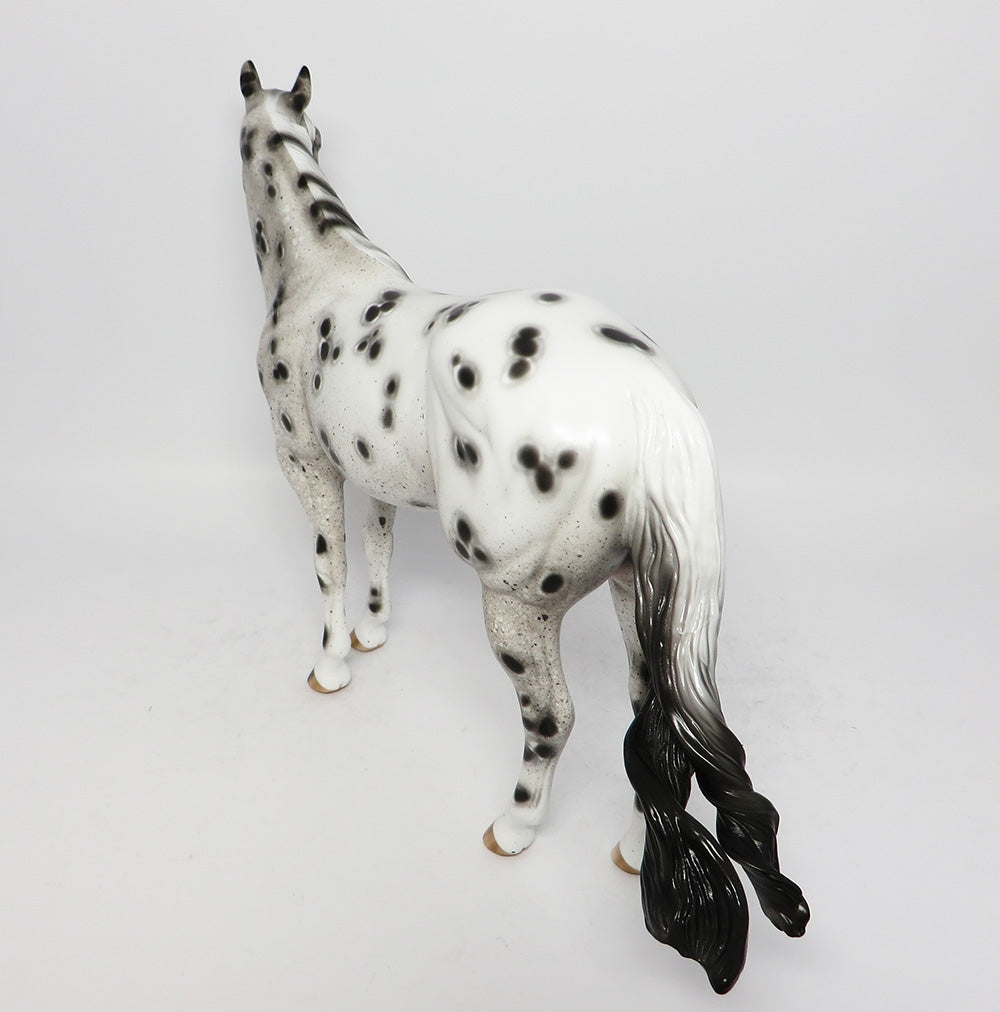 MIGHTY TRICKY-OOAK BLACK SEMI LEOPARD APPALOOSA ISH MODEL HORSE 9/13/17