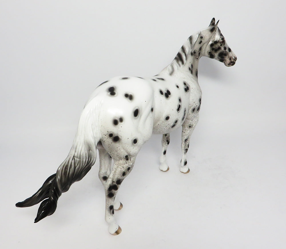 MIGHTY TRICKY-OOAK BLACK SEMI LEOPARD APPALOOSA ISH MODEL HORSE 9/13/17