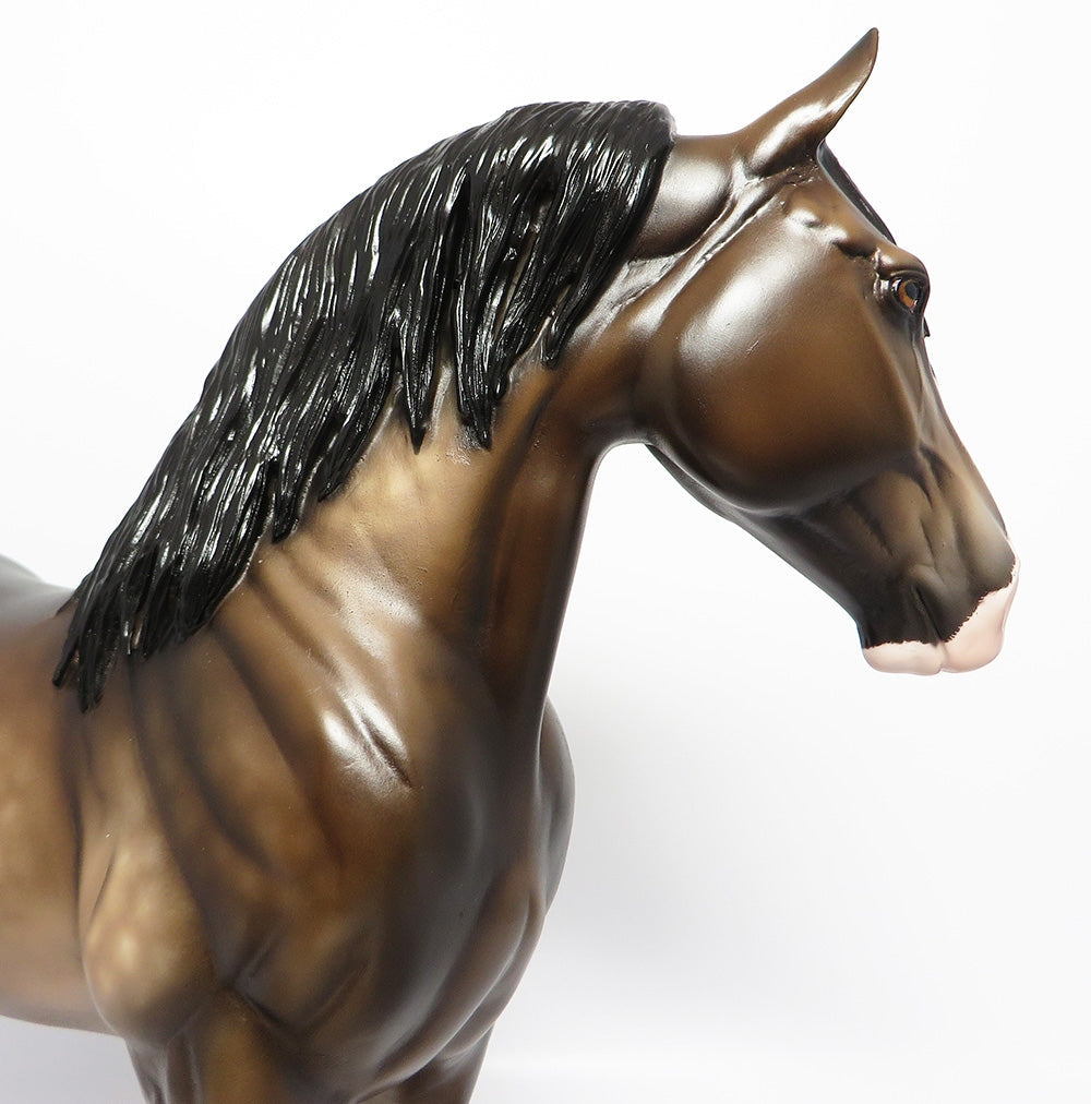 CALL TO DUTY-OOAK DAPPLE CHOCOLATE SORREL STANDING DRAFTER MODEL HORSE BY SHERYL LEISURE 9/13/17