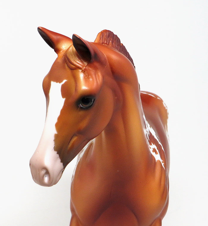 CHESSY-OOAK CHESNUT PAINT WEANLING MODEL HORSE 4/15
