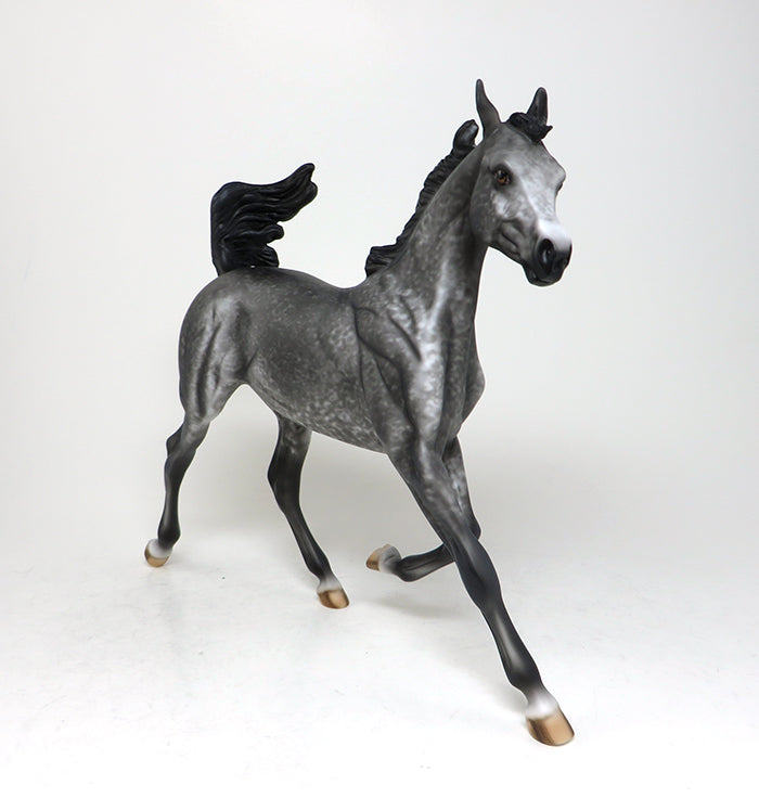 BESO-OOAK DAPPLE GREY ARABIAN YEARLING MODEL HORSE BY AL 4/15