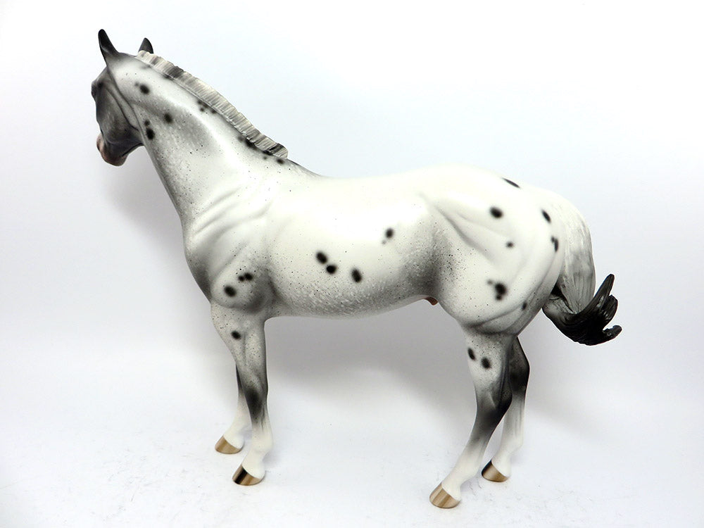 CRACKER JAX-OOAK BLACK APPALOOSA ISH MODEL HORSE 3/17