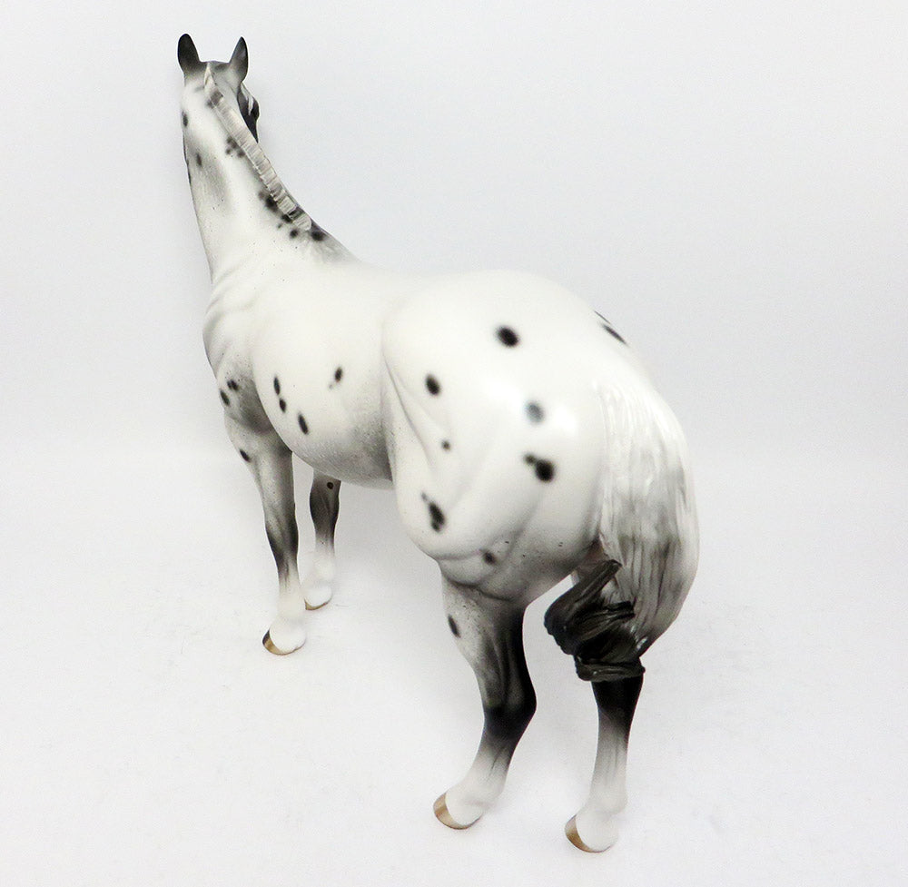 CRACKER JAX-OOAK BLACK APPALOOSA ISH MODEL HORSE 3/17
