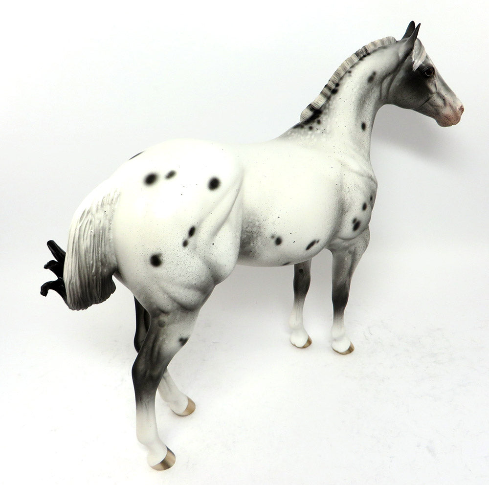 CRACKER JAX-OOAK BLACK APPALOOSA ISH MODEL HORSE 3/17