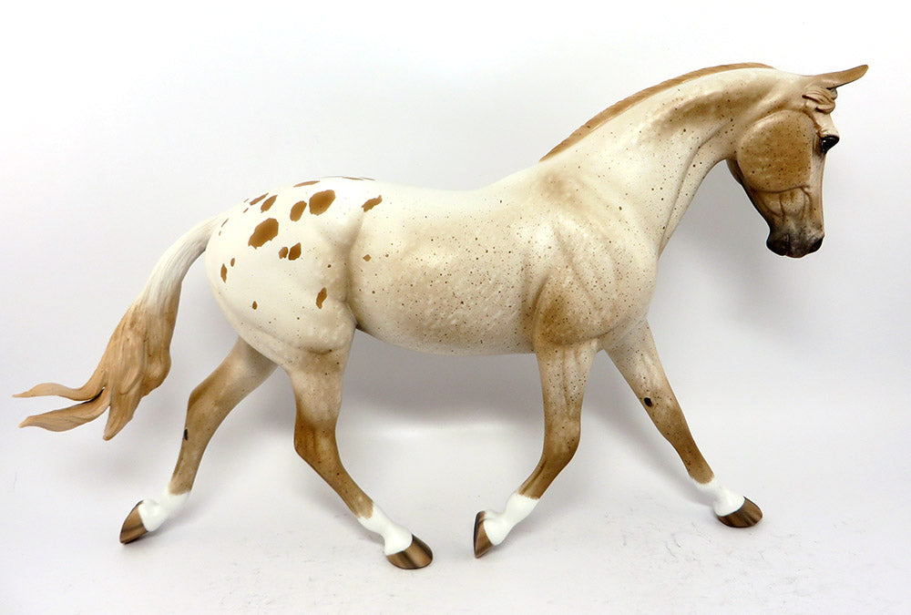 HEAVENLY JAZZ-OOAK CHESTNUT APPALOOSA PALOUSE MODEL HORSE BY SHERYL LEISURE 3/17