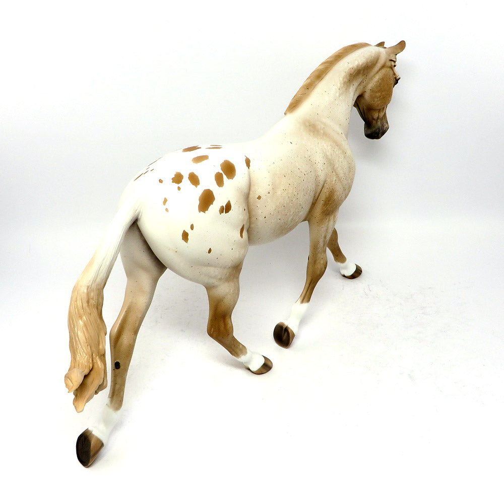 HEAVENLY JAZZ-OOAK CHESTNUT APPALOOSA PALOUSE MODEL HORSE BY SHERYL LEISURE 3/17
