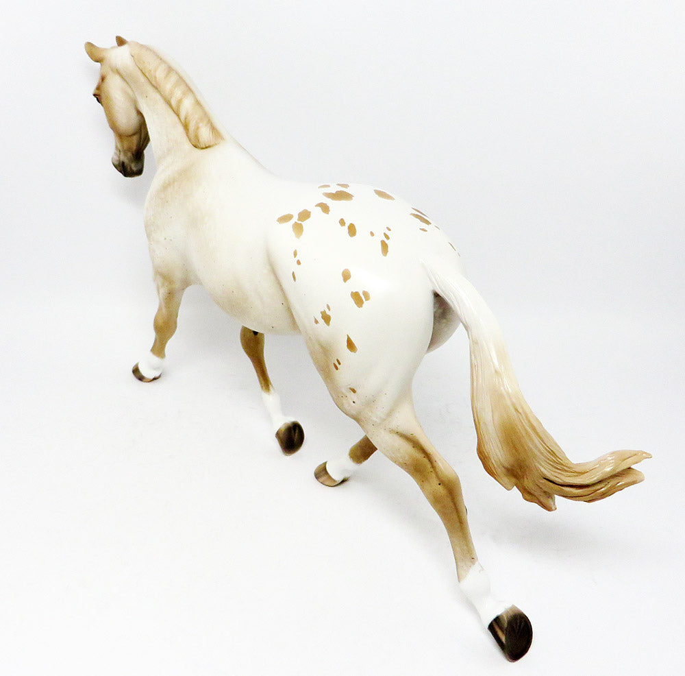HEAVENLY JAZZ-OOAK CHESTNUT APPALOOSA PALOUSE MODEL HORSE BY SHERYL LEISURE 3/17