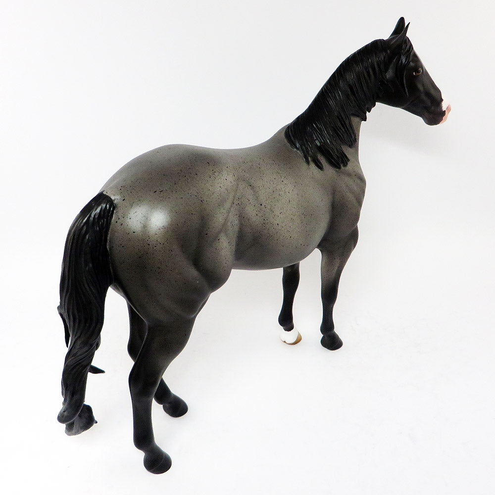 CHARLIE-OOAK BLUE ROAN ISH MODEL HORSE 3/17/17