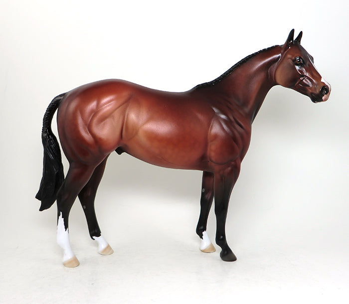 ZIP THIS CHIP-OOAK BRAIDED MANE AND TAIL DAPPLE BAY ISH MODEL HORSE 4/21