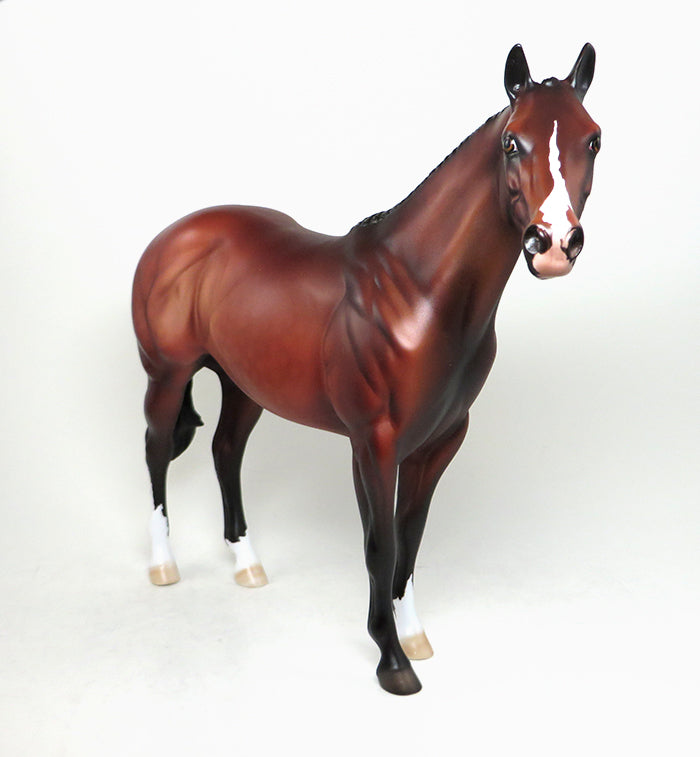 ZIP THIS CHIP-OOAK BRAIDED MANE AND TAIL DAPPLE BAY ISH MODEL HORSE 4/21