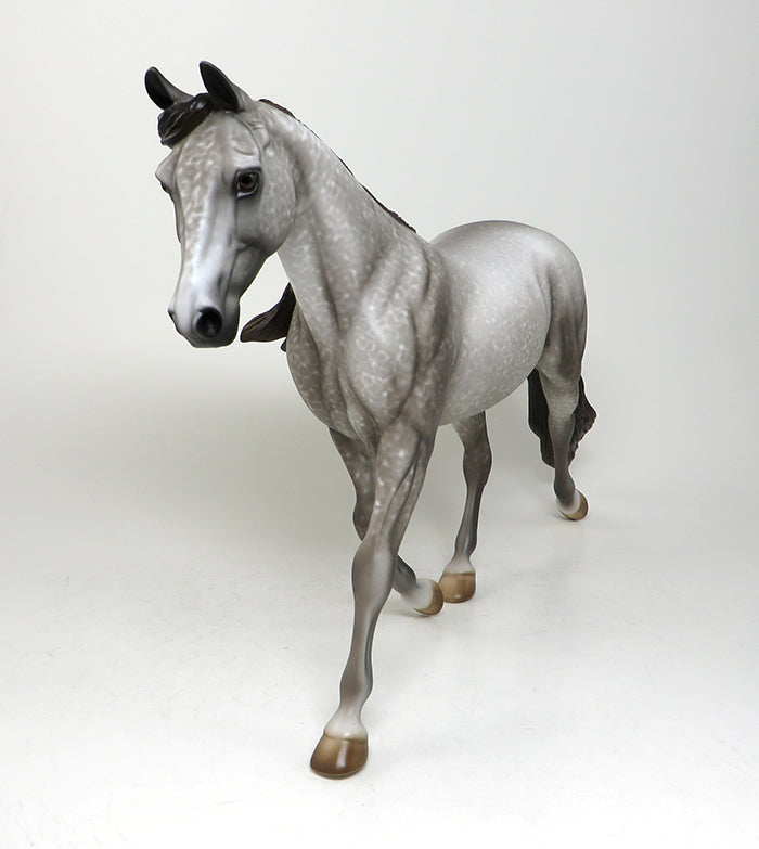 OPTIMIST-OOAK DAPPLE GREY PALOUSE MODEL HORSE BY AL 4/21