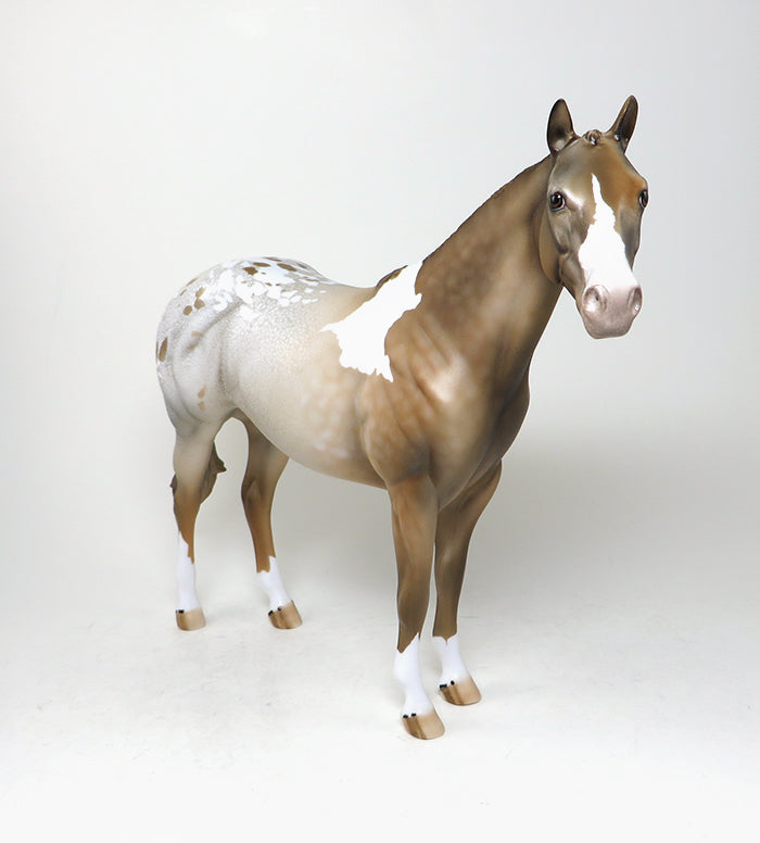 CASH ME IN-OOAK SOOTY PALOMINO BRAIDED MANE AND TAIL ISH MODEL HORSE 4/21