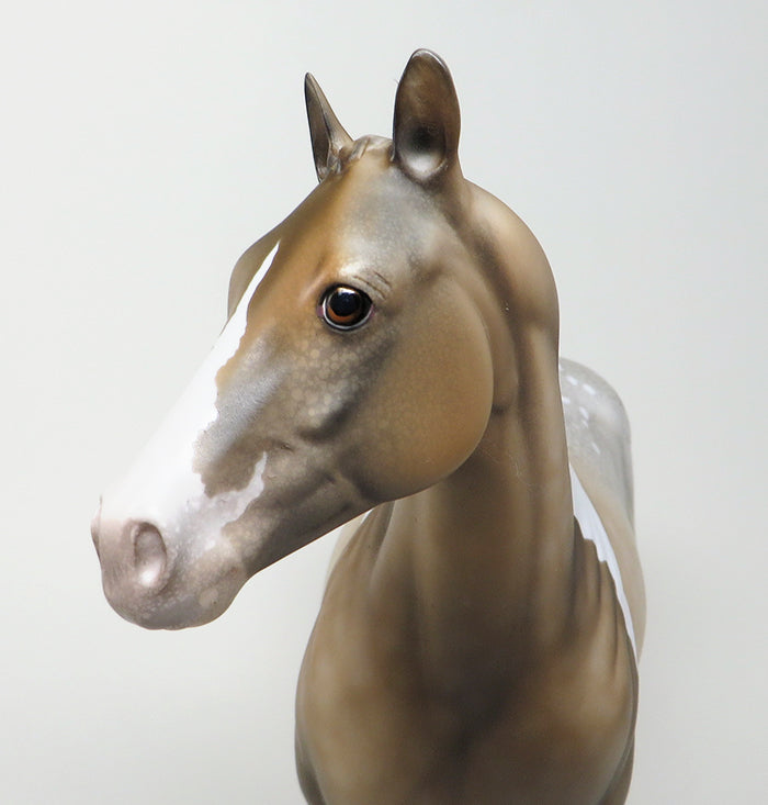 CASH ME IN-OOAK SOOTY PALOMINO BRAIDED MANE AND TAIL ISH MODEL HORSE 4/21
