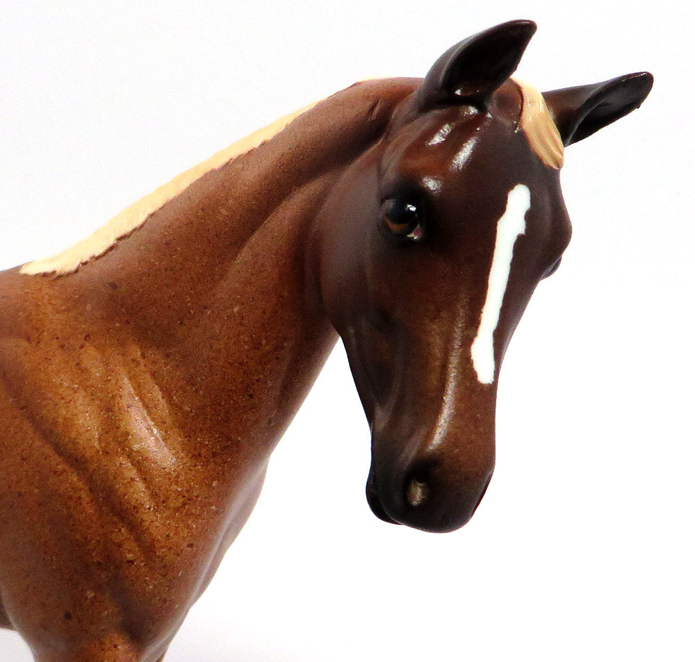 BELLA-OOAK RED ROAN WEANLING MODEL HORSE 3/22