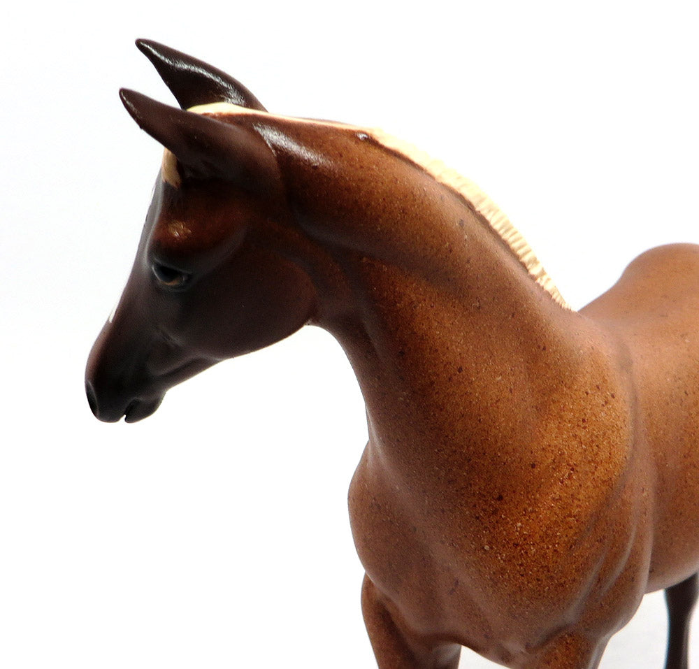 BELLA-OOAK RED ROAN WEANLING MODEL HORSE 3/22