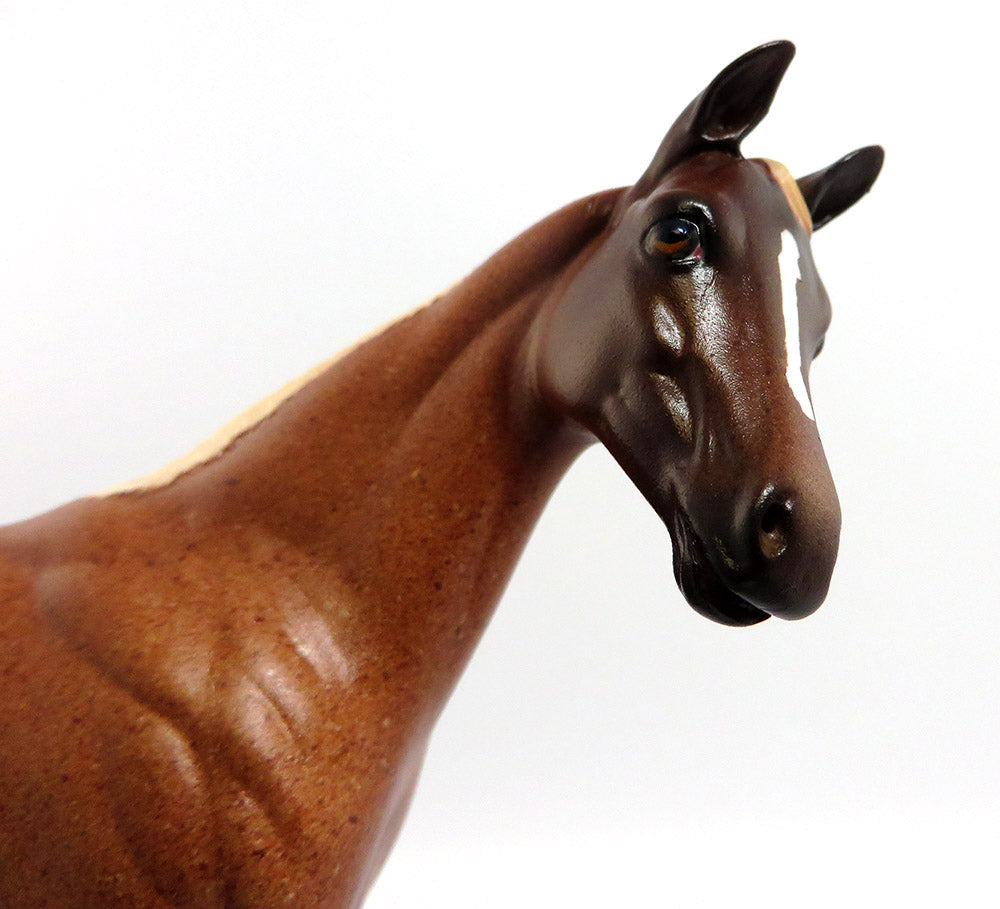 BELLA-OOAK RED ROAN WEANLING MODEL HORSE 3/22