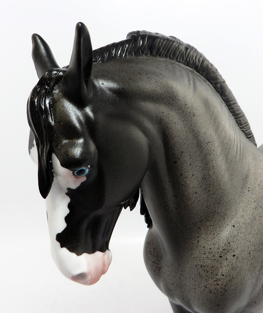 CHANDLER~OOAK BLUE ROAN PLAITED BRAID ANDALUSIAN MODEL HORSE 3/22