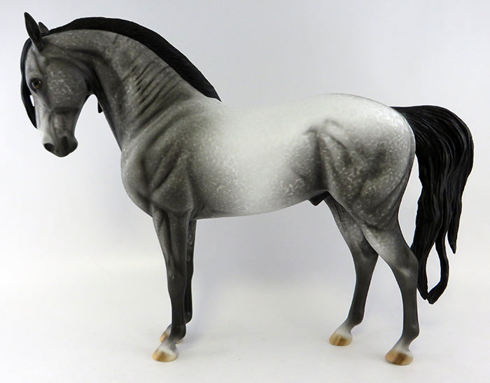 RICCO-OOAK DAPPLE GREY W/ BLACK POINTS ANDALUSIAN MODEL HORSE BY ALLEN KATT 10/12/16