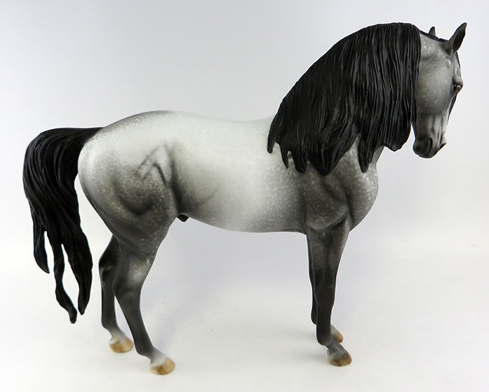 RICCO-OOAK DAPPLE GREY W/ BLACK POINTS ANDALUSIAN MODEL HORSE BY ALLEN KATT 10/12/16