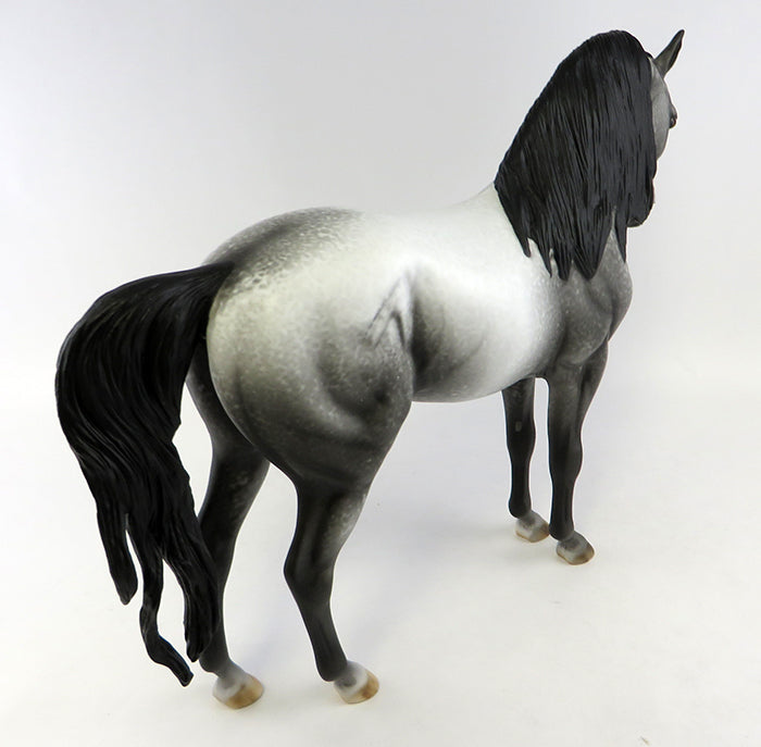 RICCO-OOAK DAPPLE GREY W/ BLACK POINTS ANDALUSIAN MODEL HORSE BY ALLEN KATT 10/12/16