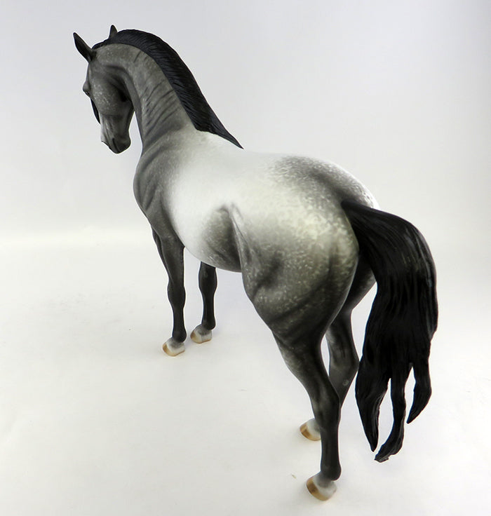 RICCO-OOAK DAPPLE GREY W/ BLACK POINTS ANDALUSIAN MODEL HORSE BY ALLEN KATT 10/12/16