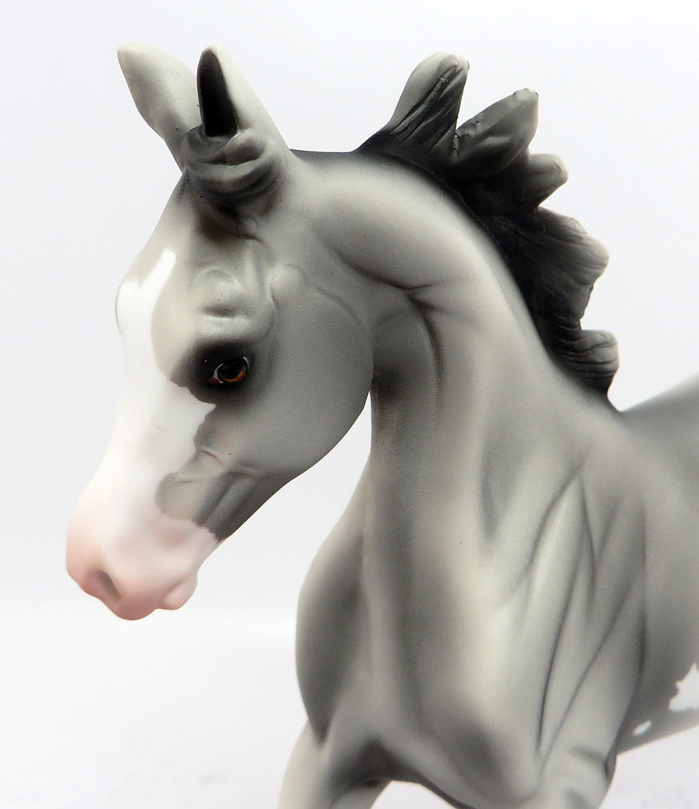LOLA~LE-4 DAPPLE GREY PINTO YEARLING MODEL HORSE 3/22
