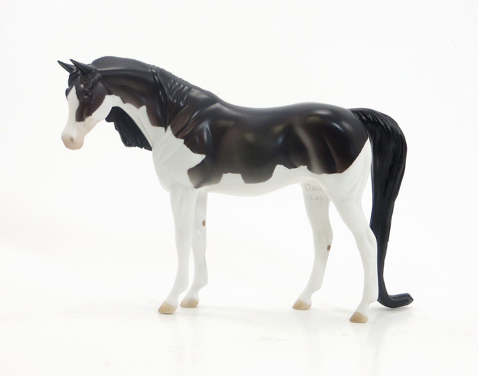 DELMAR - OOAK Dark Brown Splash Overo Pebbles Arabian Model Horse - 7/23