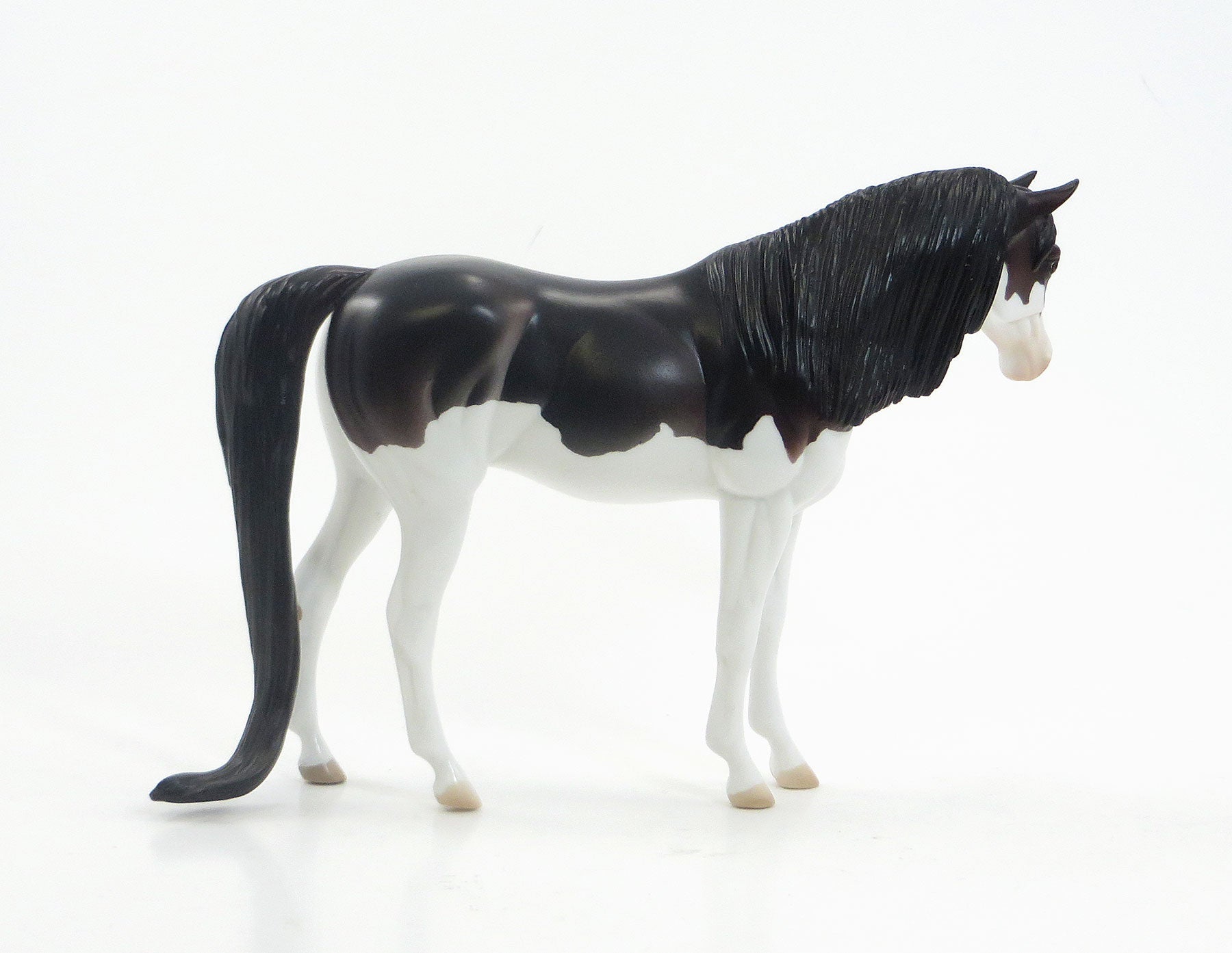 DELMAR - OOAK Dark Brown Splash Overo Pebbles Arabian Model Horse - 7/23