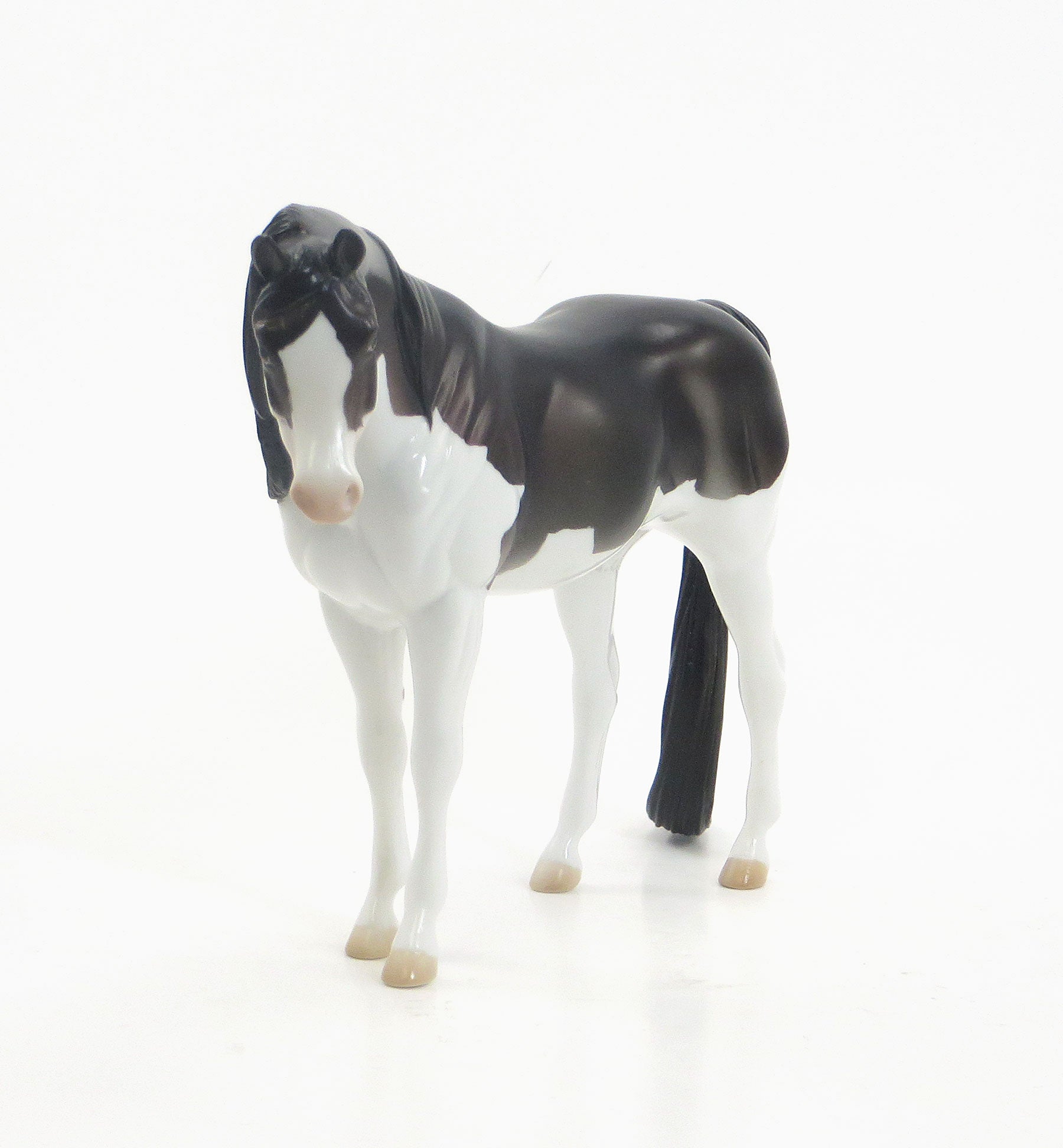 DELMAR - OOAK Dark Brown Splash Overo Pebbles Arabian Model Horse - 7/23