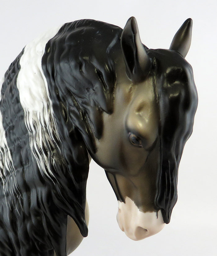 SECOND WIND-OOAK DAPPLE BUCKSKIN PAINT LONG MANE AND TAIL ANDALUSIAN MODEL HORSE 10/14/16