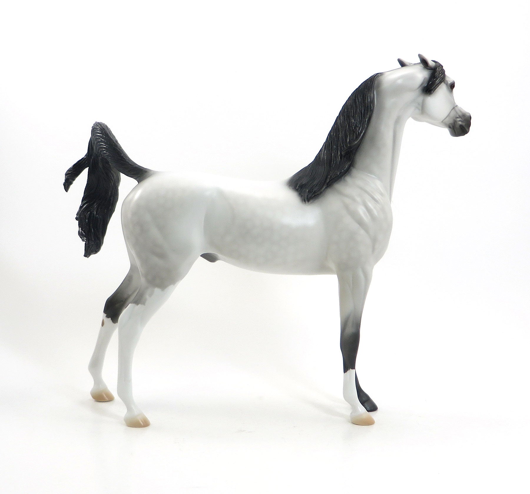 HELENA&#39;S ANGEL - OOAK Light Dapple Grey Arabian Model Horse with Black Points - 7/24