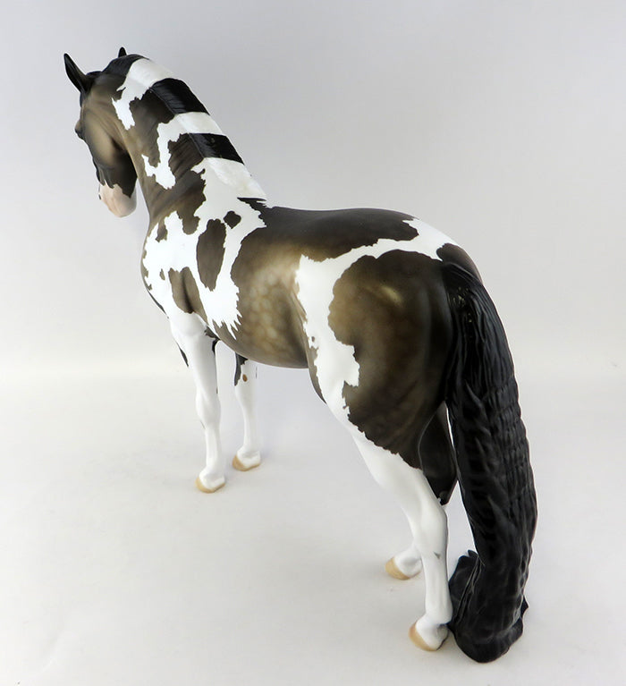 SECOND WIND-OOAK DAPPLE BUCKSKIN PAINT LONG MANE AND TAIL ANDALUSIAN MODEL HORSE 10/14/16