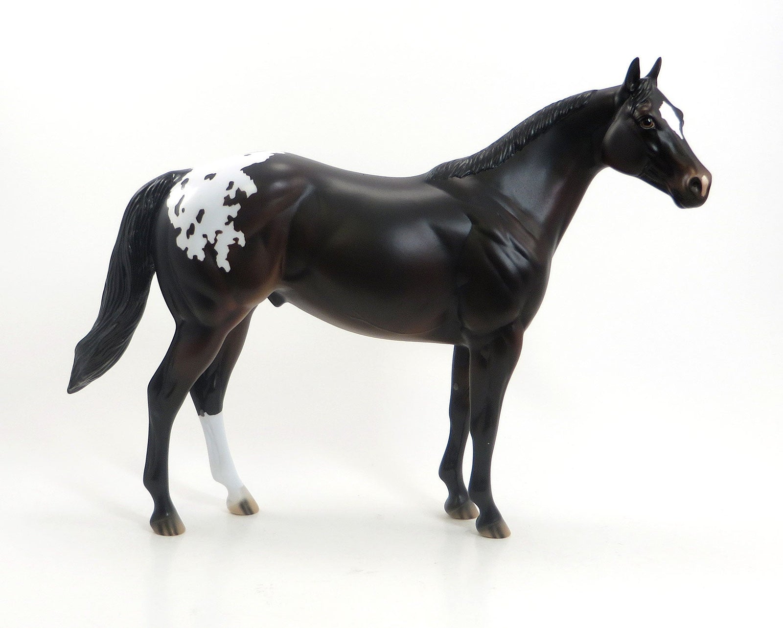 HUSKING BEE - Dark Bay Appaloosa Stock Model Horse - EQ 2015 OOAK - 7/24