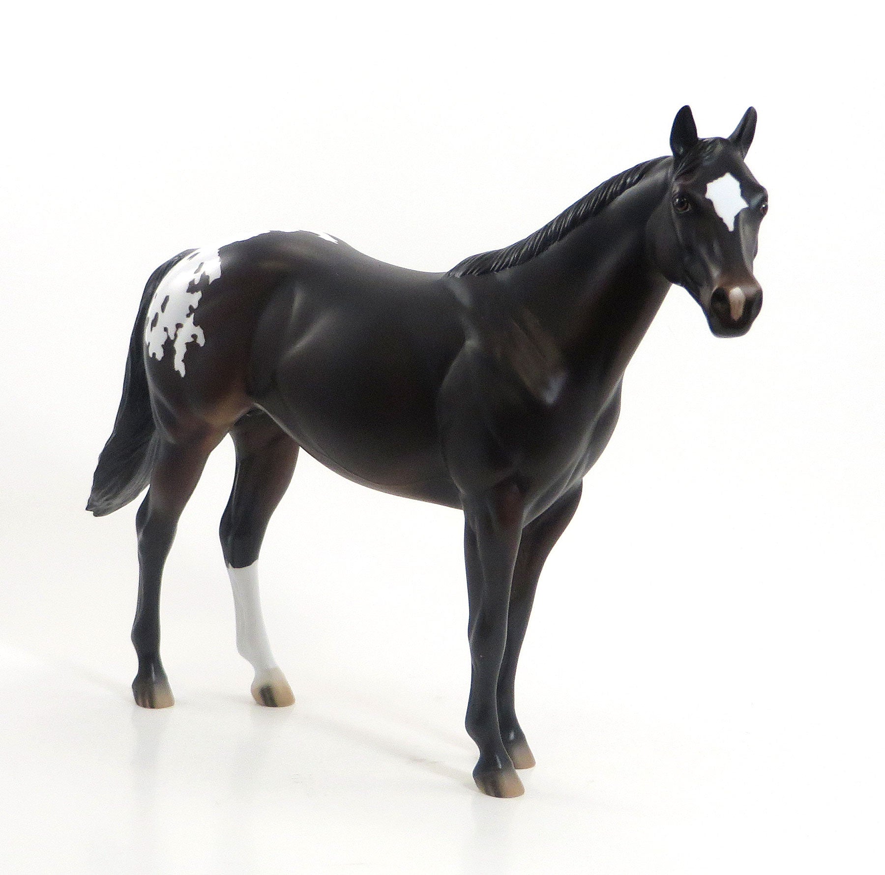 HUSKING BEE - Dark Bay Appaloosa Stock Model Horse - EQ 2015 OOAK - 7/24