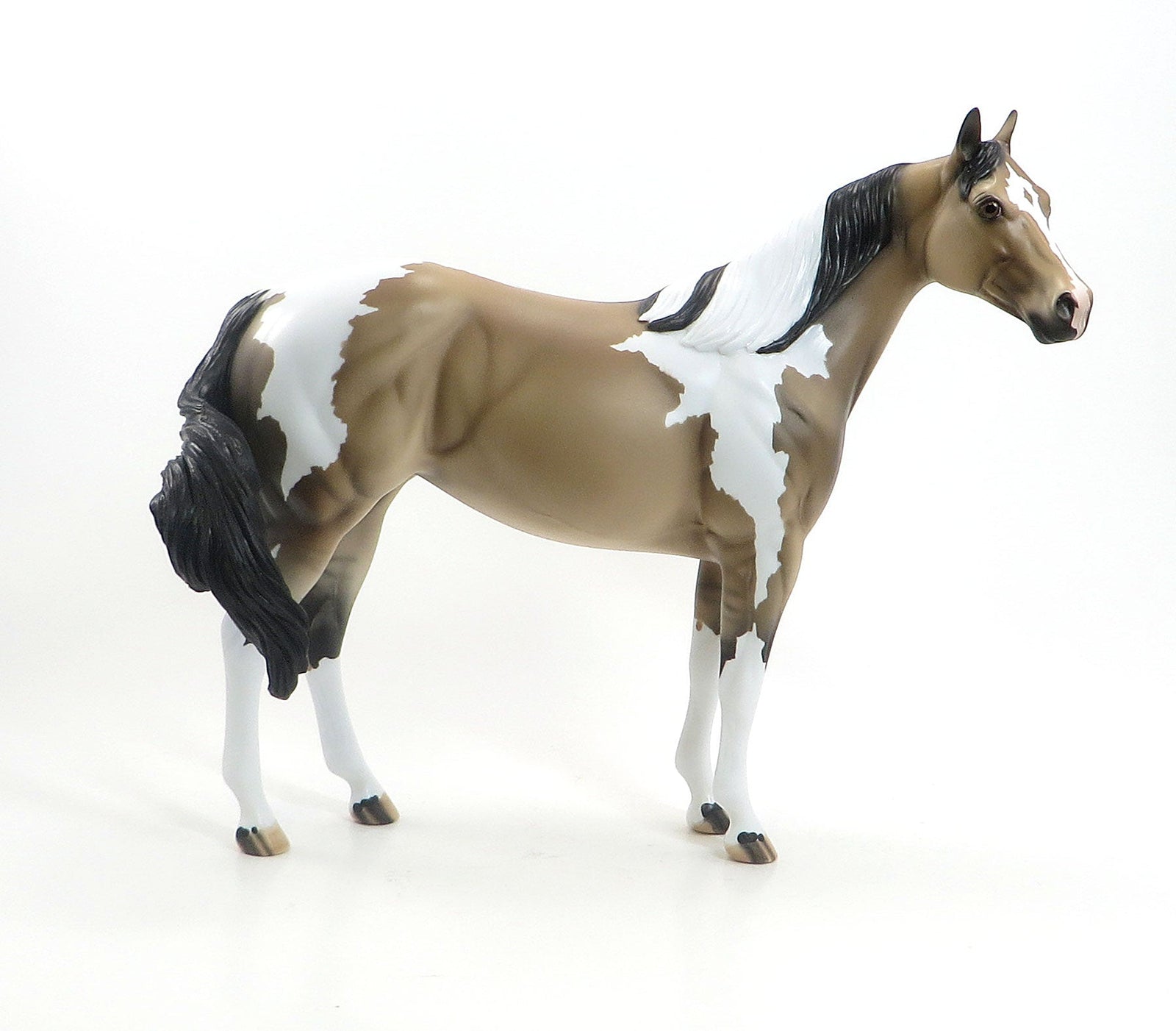 CARAMEL CRUNCH - Sooty Buckskin Pinto Dun Stock Model Horse - LE4 - 7/24