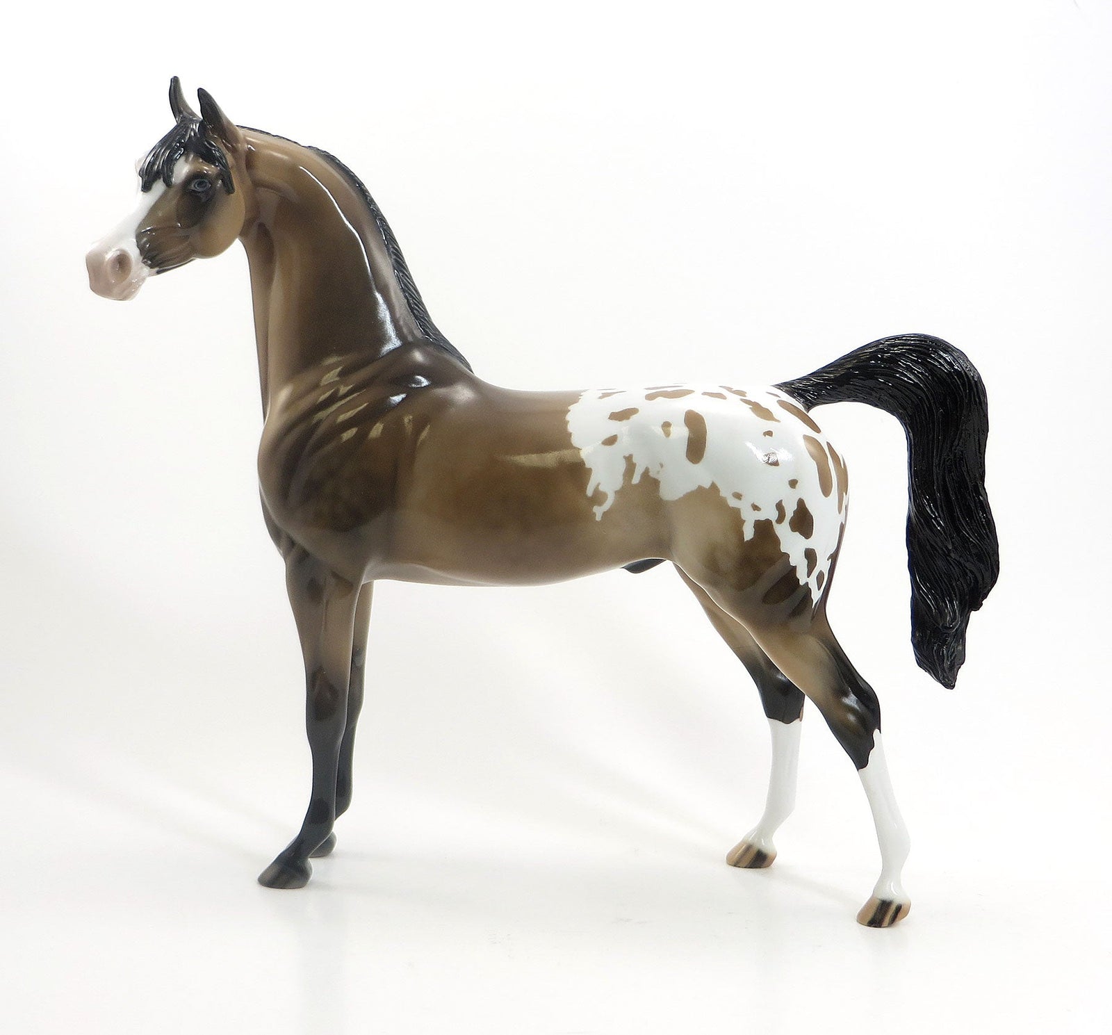 CHEWY - OOAK Dappled Sooty Buckskin Blanketed Appaloosa Model Horse - 7/24