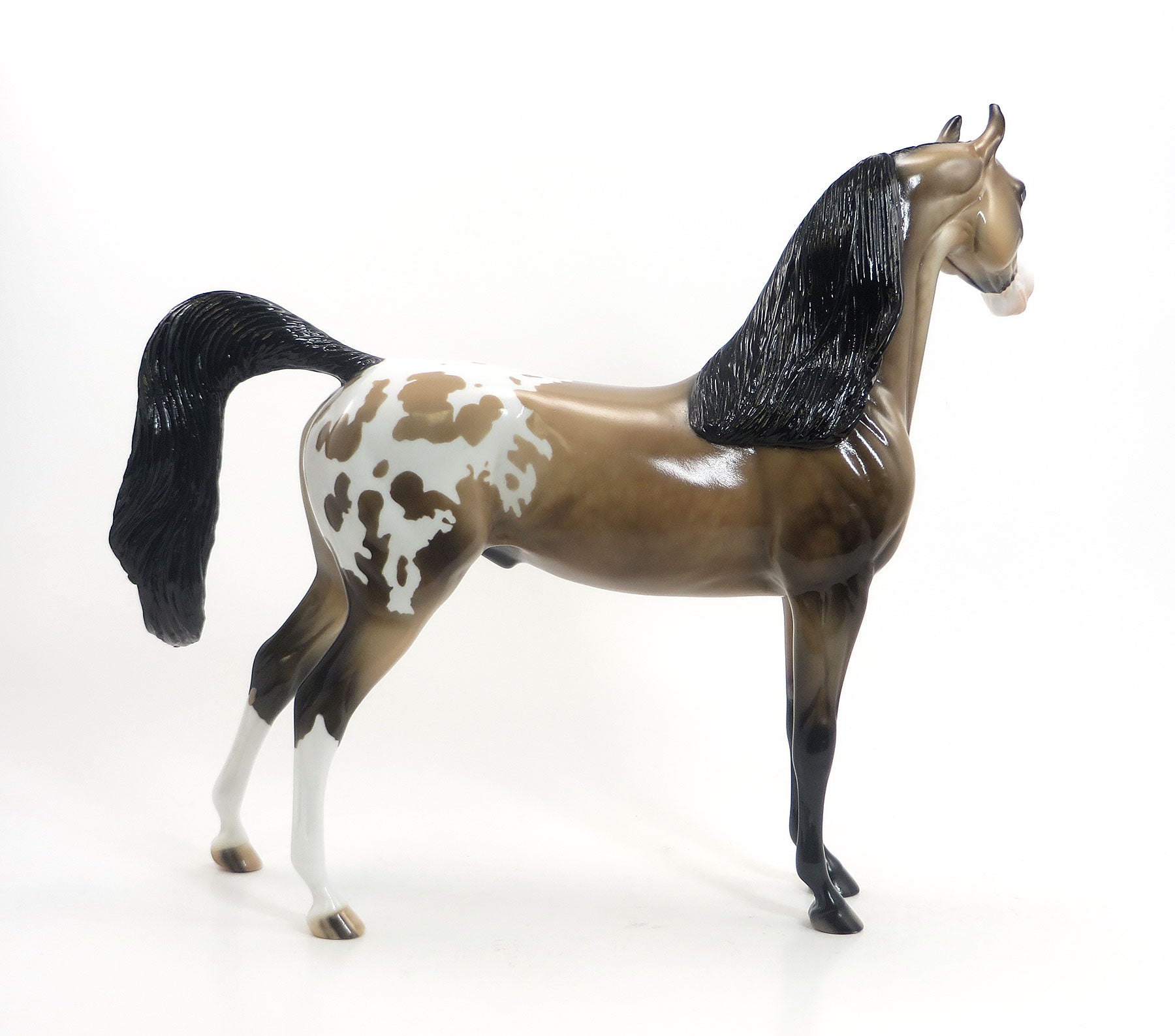 CHEWY - OOAK Dappled Sooty Buckskin Blanketed Appaloosa Model Horse - 7/24