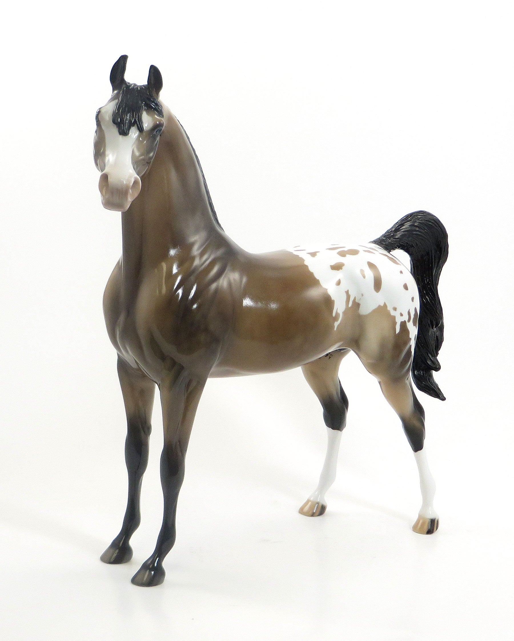 CHEWY - OOAK Dappled Sooty Buckskin Blanketed Appaloosa Model Horse - 7/24