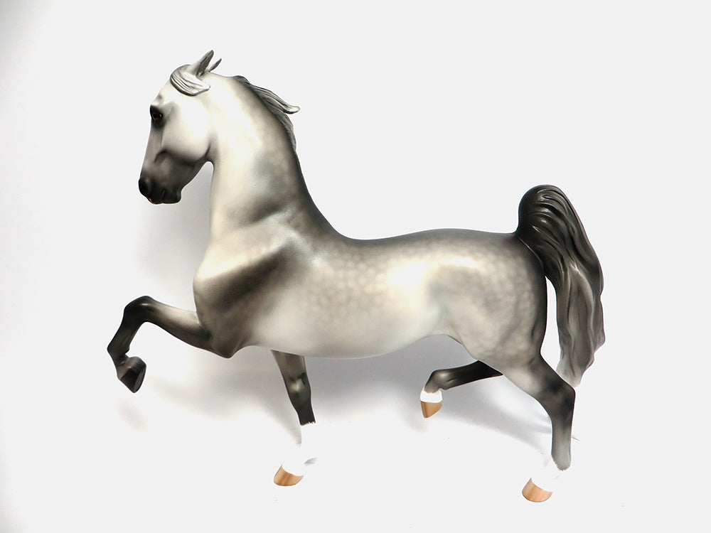 STONEWALL-OOAK DAPPLE GREY SADDLEBRED MODEL HORSE BY SHERYL LEISURE 3/22
