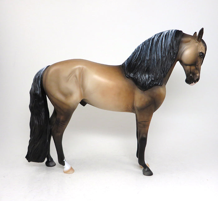 VALENCIA-OOAK FROSTED DUN ANDALUSIAN STALLION MODEL HORSE 4/28