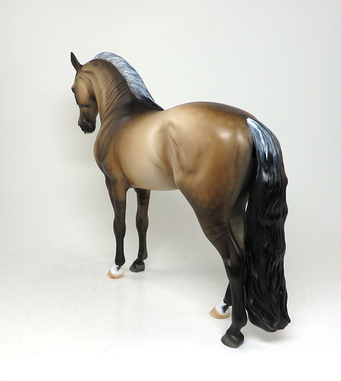VALENCIA-OOAK FROSTED DUN ANDALUSIAN STALLION MODEL HORSE 4/28