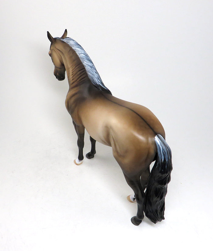 VALENCIA-OOAK FROSTED DUN ANDALUSIAN STALLION MODEL HORSE 4/28