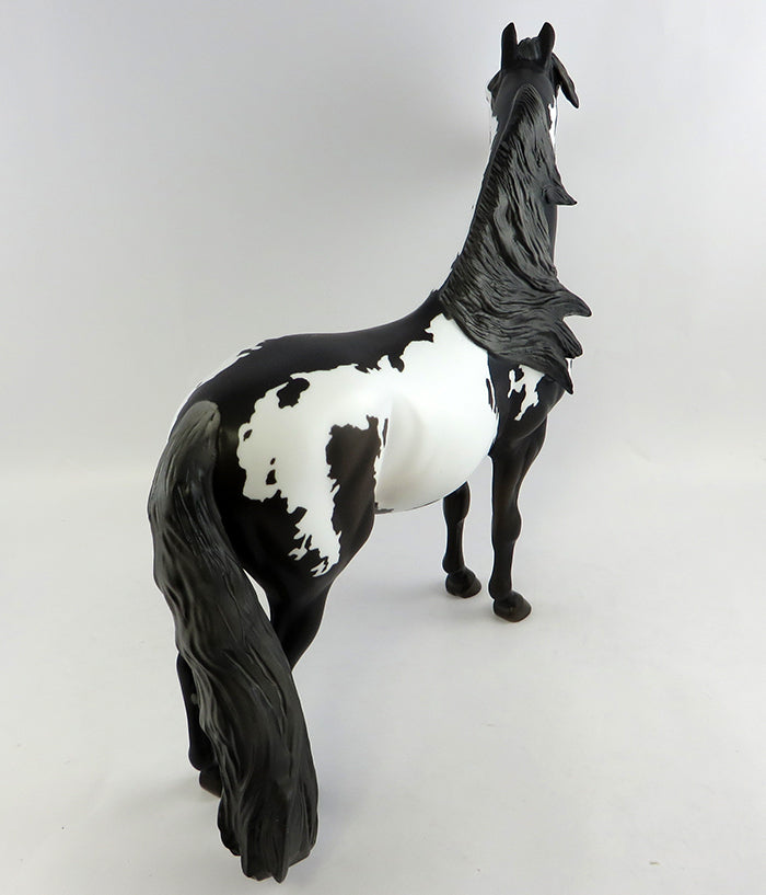 TUG-OOAK BLUE TAFFY PINTO MORGAN MODEL HORSE 10-18-16