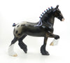 ABELENE - OOAK Black Blanketed Appaloosa Trotting Drafter Model Horse Gelding with Ribbons &amp; Bows - 7/23